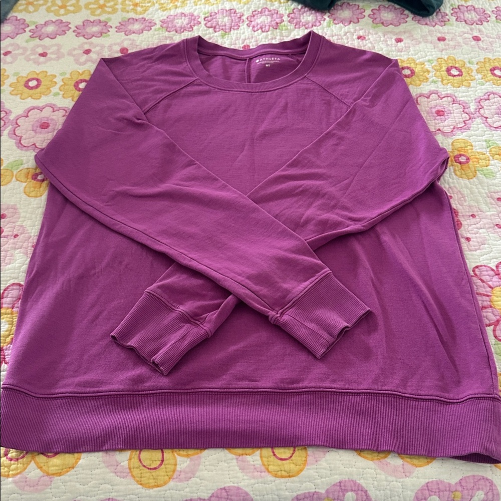 Athleta Purple Sundown Crewneck Sweatshirt medium Tall